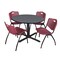 Cain Cain Round Table & Chair Set, Wood, Metal, Plastic Top, Grey TB48RNDGY47BY - alternate 1